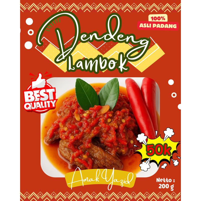 

DENDENG BATOKOK AMAK YAZID - DENDENG LAMBOK 200 GR - DENDENG INSTAN ASLI PADANG