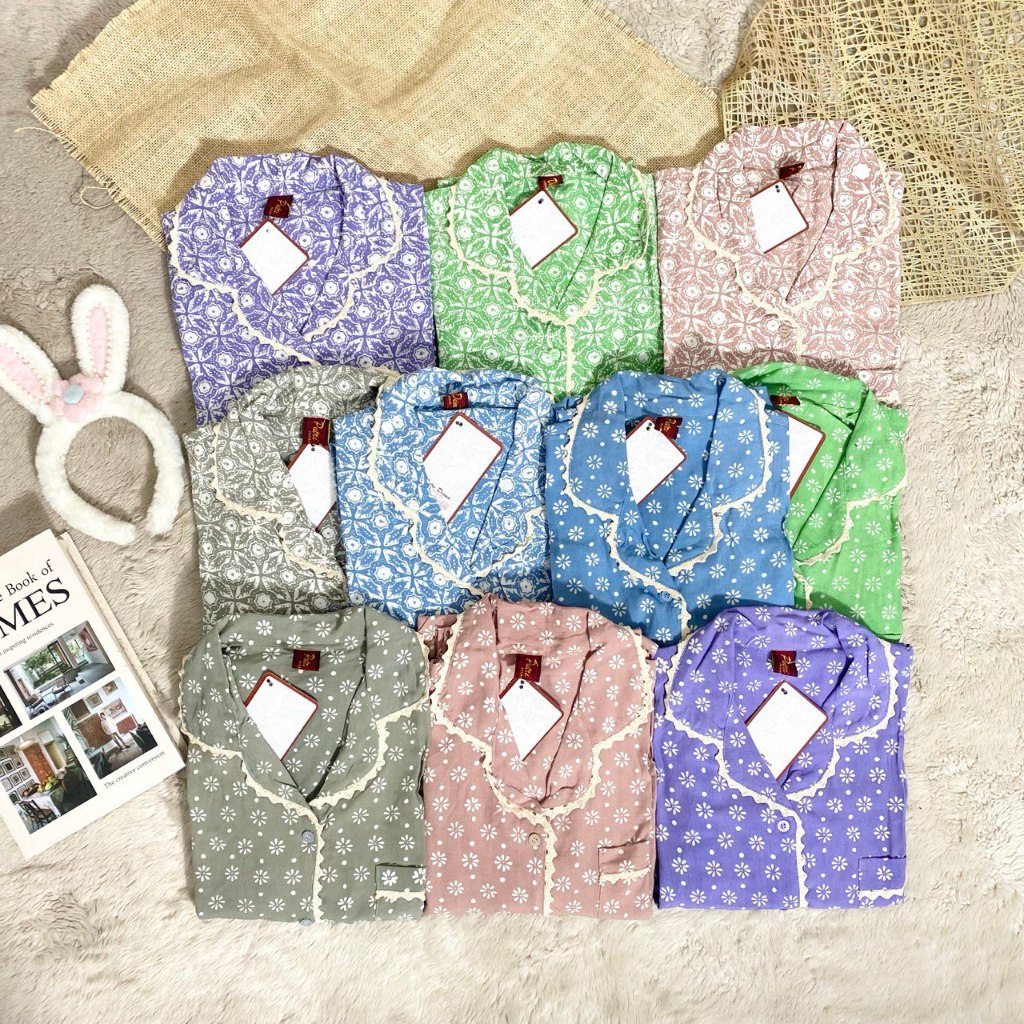 ONESET PIYAMA SETELAN PENDEK BAJU TIDUR RAYON ADEM BUSUI CELANA PENDEK BATIK PUTRI DIANA
