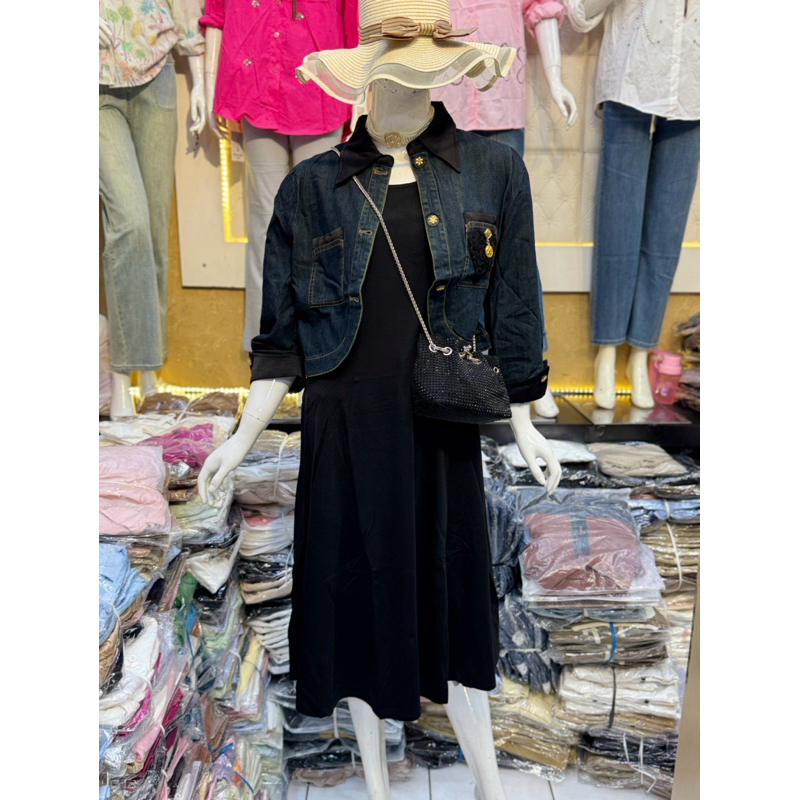 [MODIS]~ TUNIK DRES WANITA ROMPI JEANS