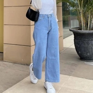 HIGHWAIST KULOT JEANS MEISHA / CELANA JEANS KOREAN STYLE / CELANA KULOT JEANS MOZZA HIGHWAIST WANITA