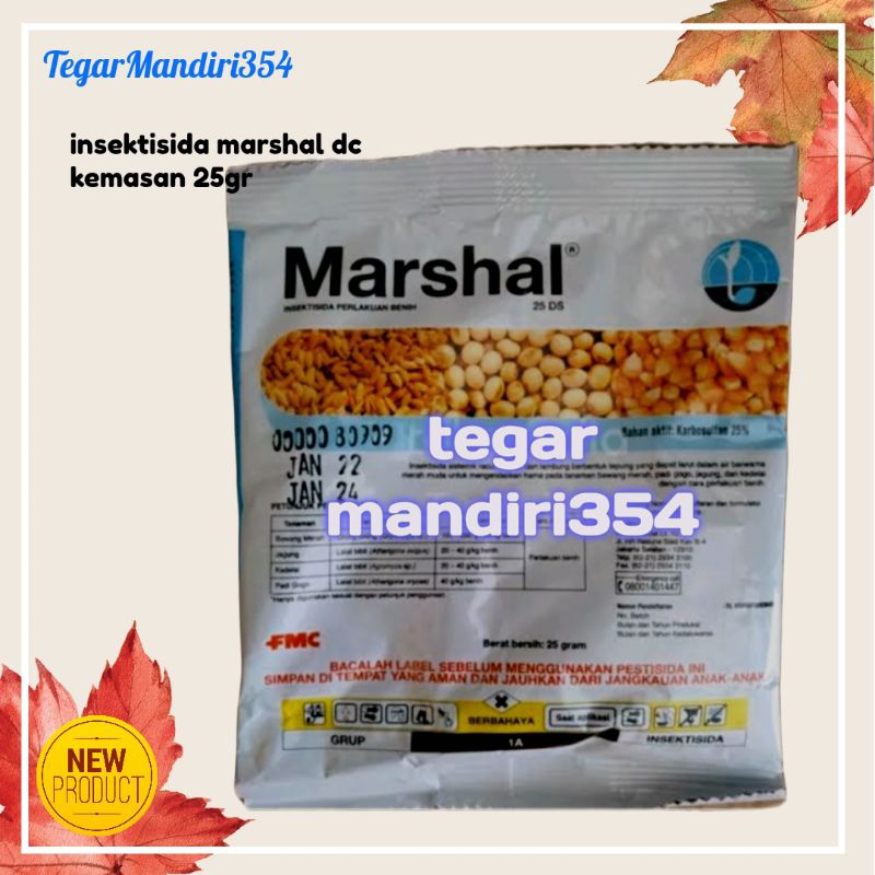 Insektisida perlakuan benih marshal bubuk 25gramInsektisida MARSHAL 25DS isi 25gr dari FMC
