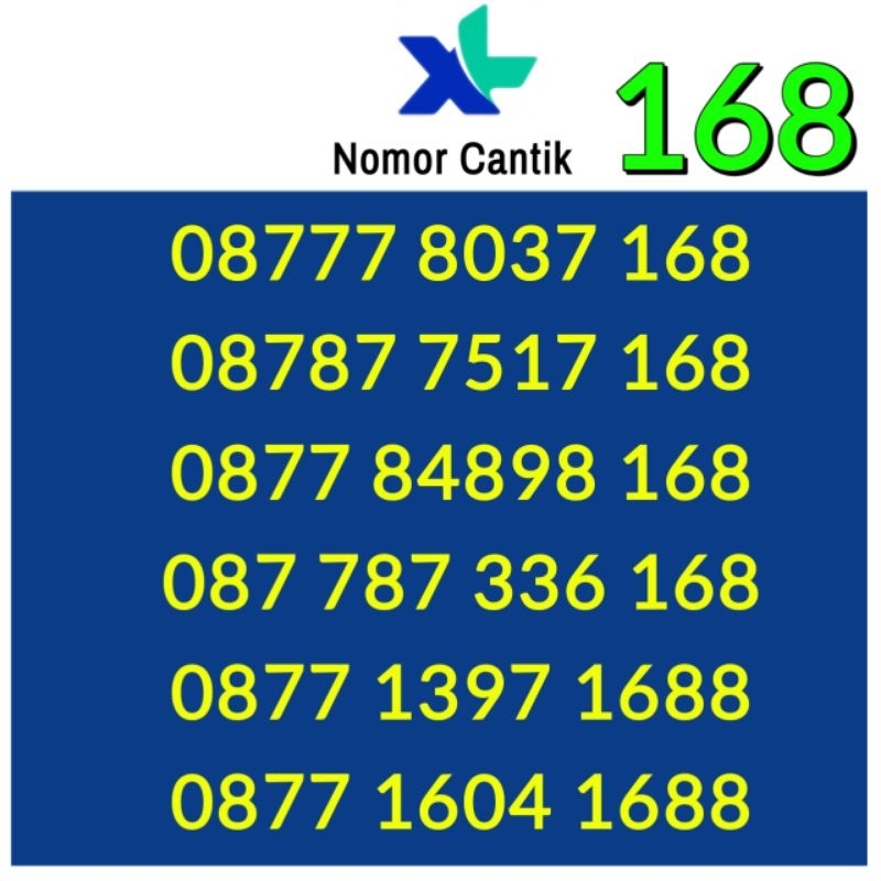 Kartu Perdana Nomor Cantik XL HOKI 168 1688  1168 1689 16899