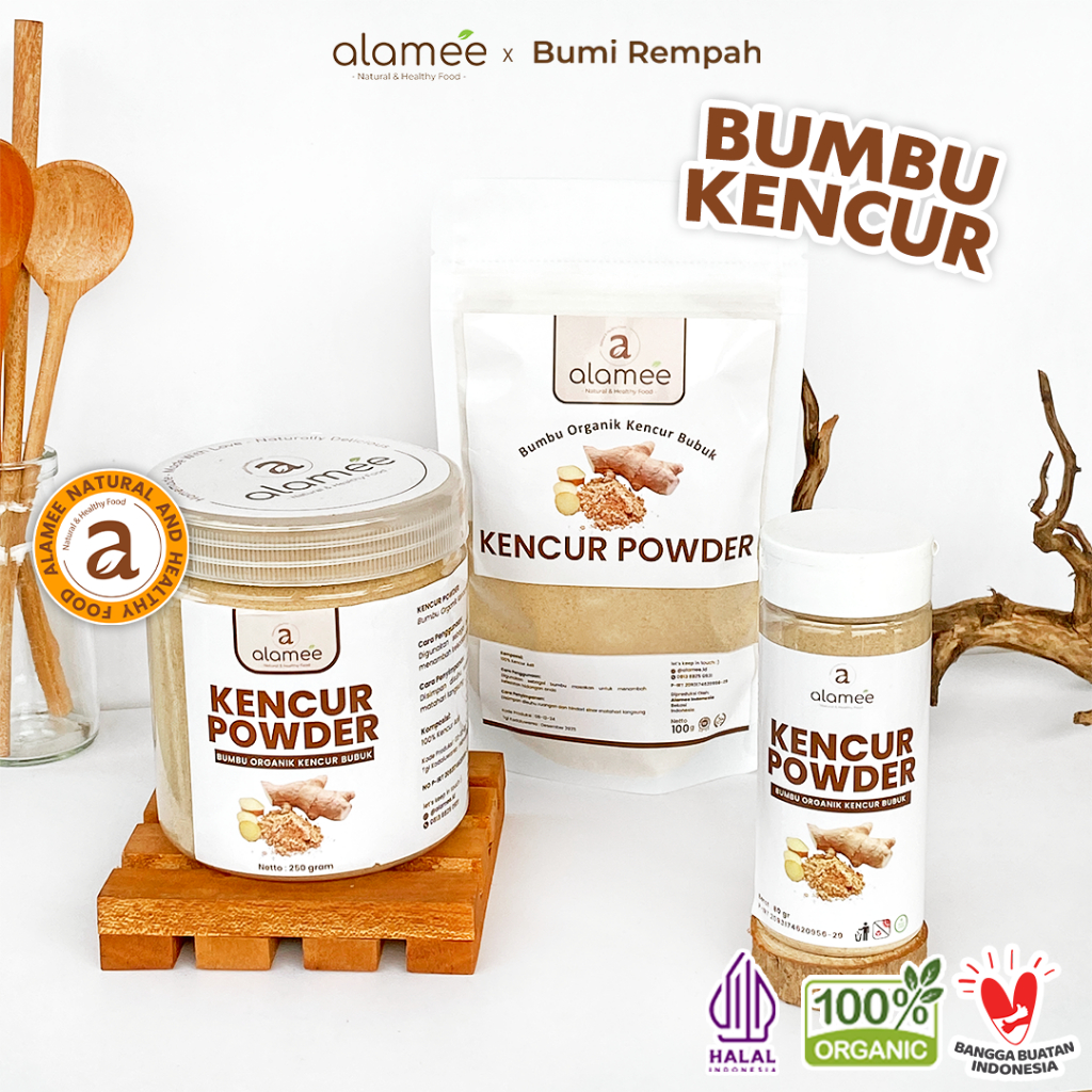 

ALAMEE Kencur Bubuk Bumbu Dapur Organik Murni Asli Tanpa Campuran Seasoning Powder Spice 250g