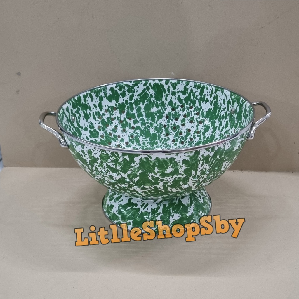 Sangku Bakul Enamel Tempat Nasi 28cm Hijau Blirik Loreng Kitchenware