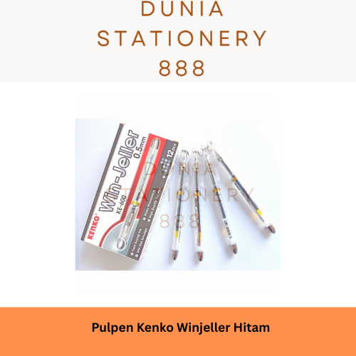 

Pulpen Gel Kenko Win Jeller Pulpen Cair isi 12 Hitam