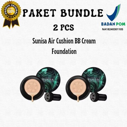 PROMO 2PCS BEDAK SUNISA FOUNDATION CUSHION ORIGINAL 100% / Bedak Sunisa Original Anti Air BPOM Asli