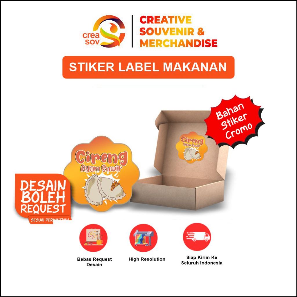 

Creasov – Sticker Cireng Isi Ayam Suwir Cromo Bulat Label Makanan Cetak Stiker Cromo Murah Costum
