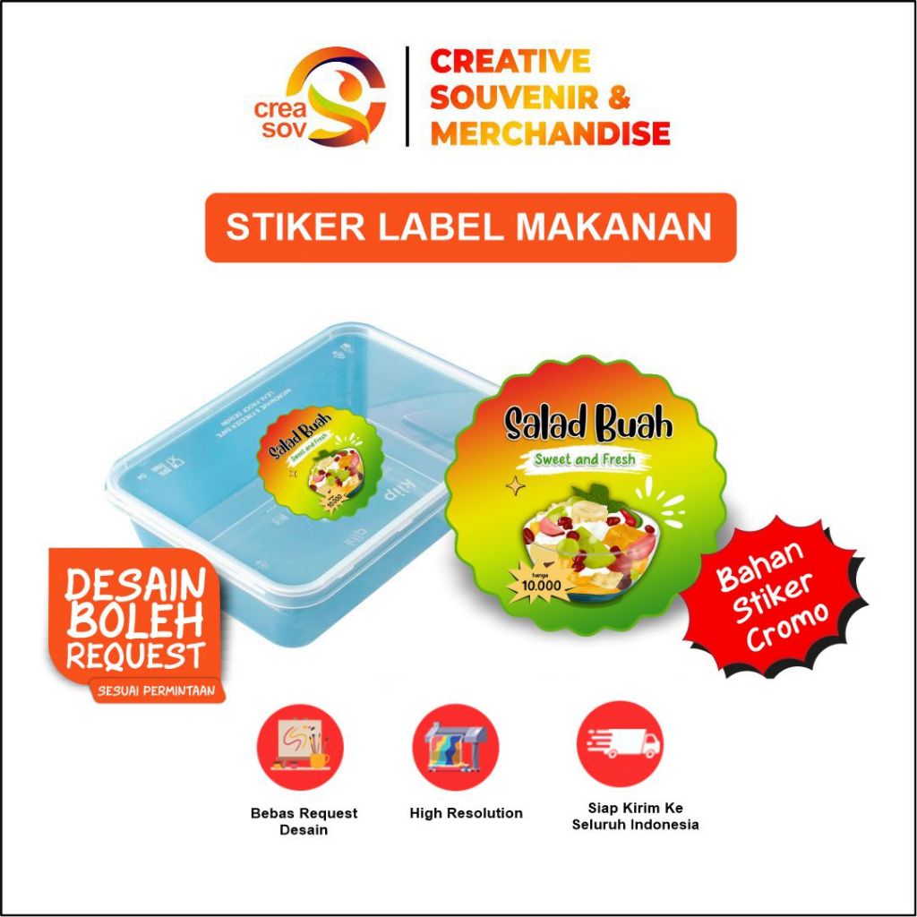 

Creasov – Sticker Salad Buah Cromo Bulat Label Makanan Murah Cetak Stiker Cromo Murah Costum