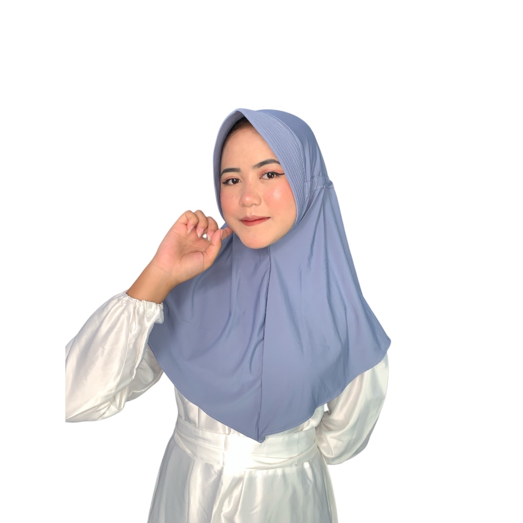 Hijab Bergo Hamidah Serut Belakang Jersey Premium Jilbab Serut Jersey Bergo Hamidah Serut