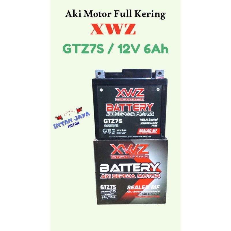 1 PCS AKI XWZ GTZ7S 12V 6AH AKI MOTOR FULL KERING GTZ-7S AKI MOTOR ORIGINAL MURAH
