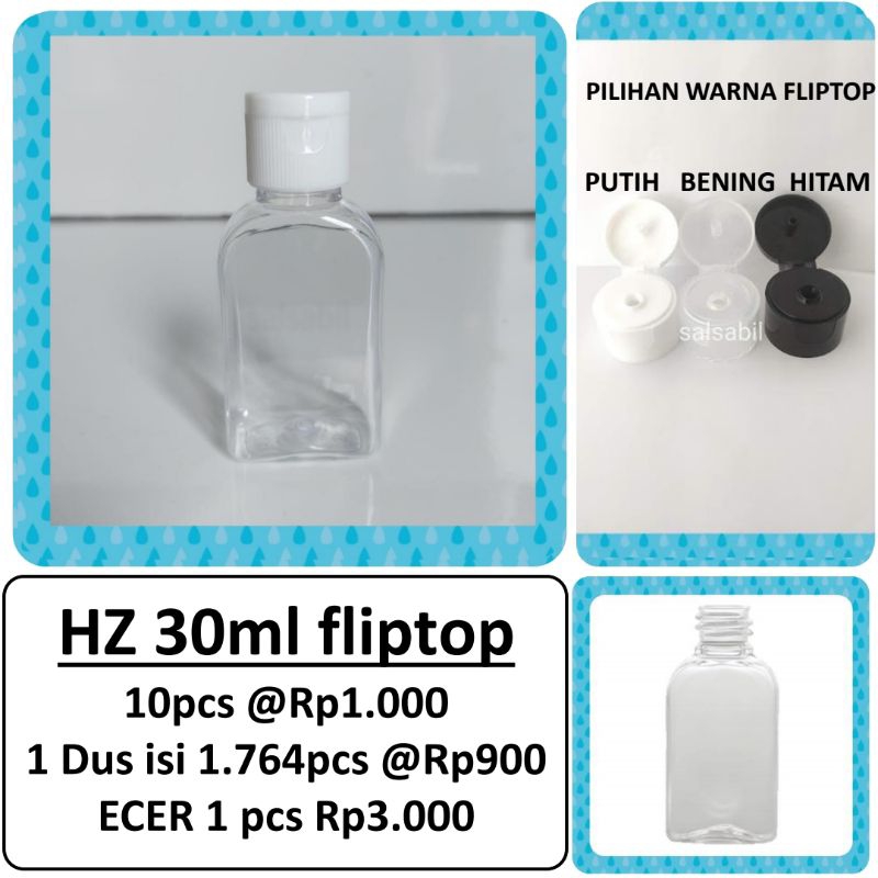 Botol Fliptop HZ 30ml / botol fliptop antis 30ml