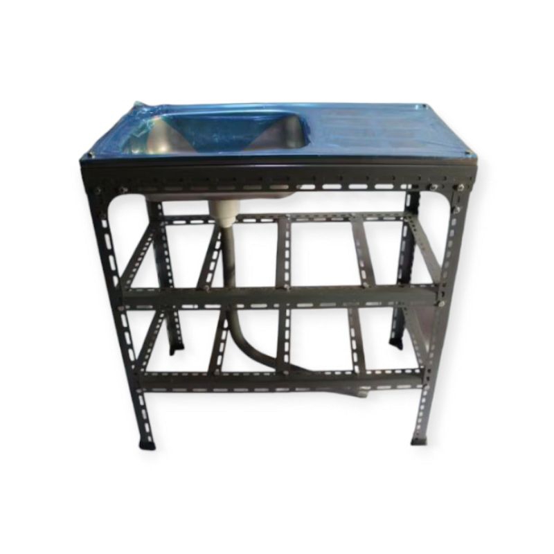 Paket Lengkap Kitchen Sink Bak Cuci Piring Wastafel Portabel 2 Rak 75cm