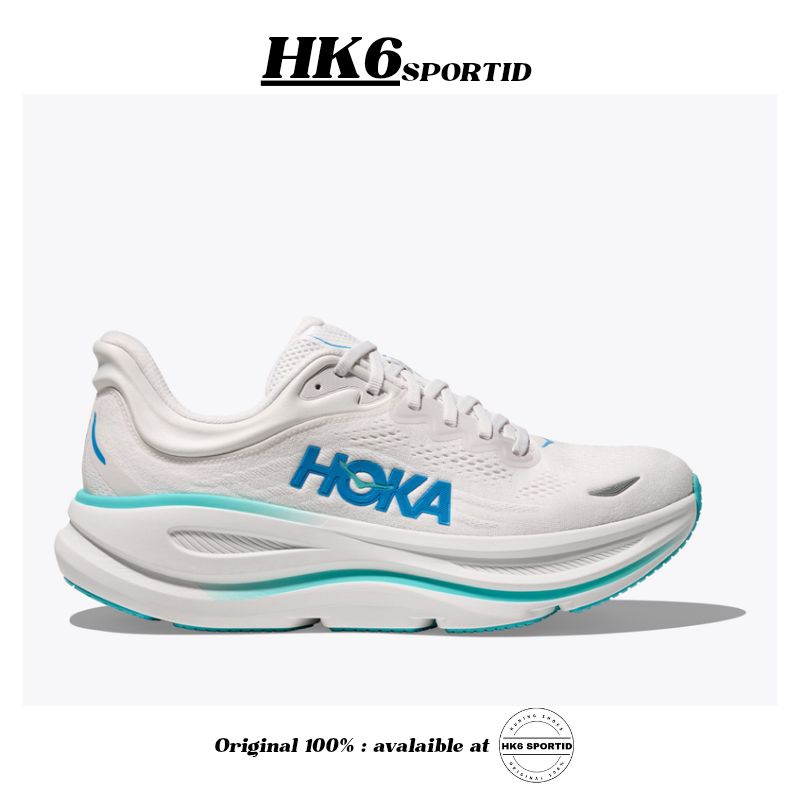 Hoka Bondi 9 Men's Running Shoes - White / Hoka Blue