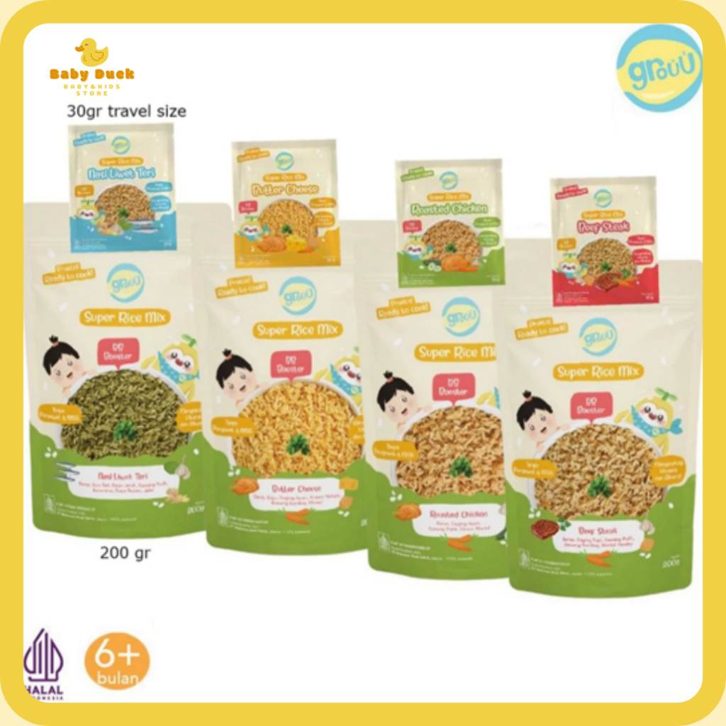 

GROUU - BB BOOSTER - SUPER RICE MIX - BERAS MPASI BAYI DAN ANAK - BERAS TRAVEL SIZE