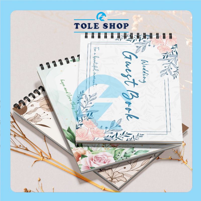 

Tole Weding Guest Book Soft Cover Premium isi 10 Lembar Bisa Buat 300 Tamu Jilid Ring spiral