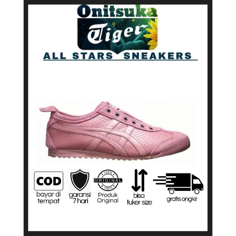 Sepatu Sneakers / Sepatu Wanita / Sepatu Onitsuka Tiger Pink Leather