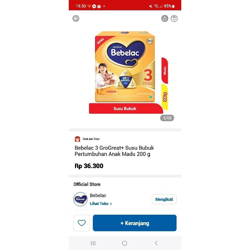 

Bebelac 3 Madu 200grm