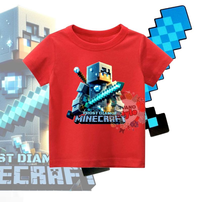 Kaos Anak Laki-laki Minecraft Frost Diamond