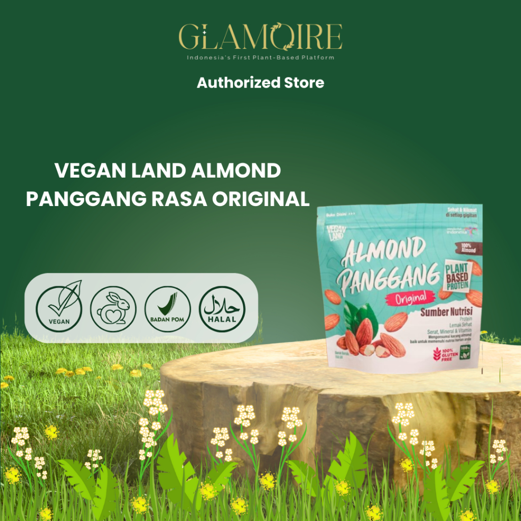 

GLAMOIRE - [VEGAN] ROASTED ALMOND 150 GR | ALMOND PANGGANG 150 GRAM | ORIGINAL - SALTED EDITION - VEGAN LAND