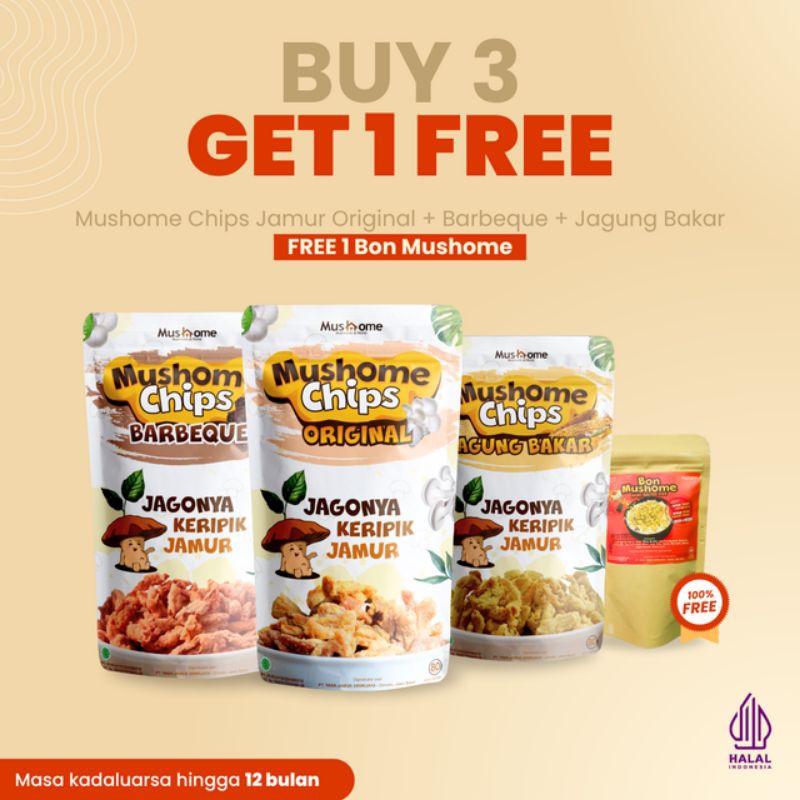 

keripik jamur beli 3 kripik jamur free 1bon salted egg 80gr original