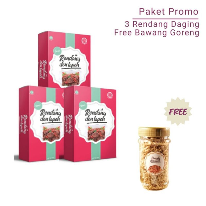 

RENDANG DEN LAPEH-PAKET PROMO 3 RENDANGDAGING FREE BAWANG GORENG PREMIUM