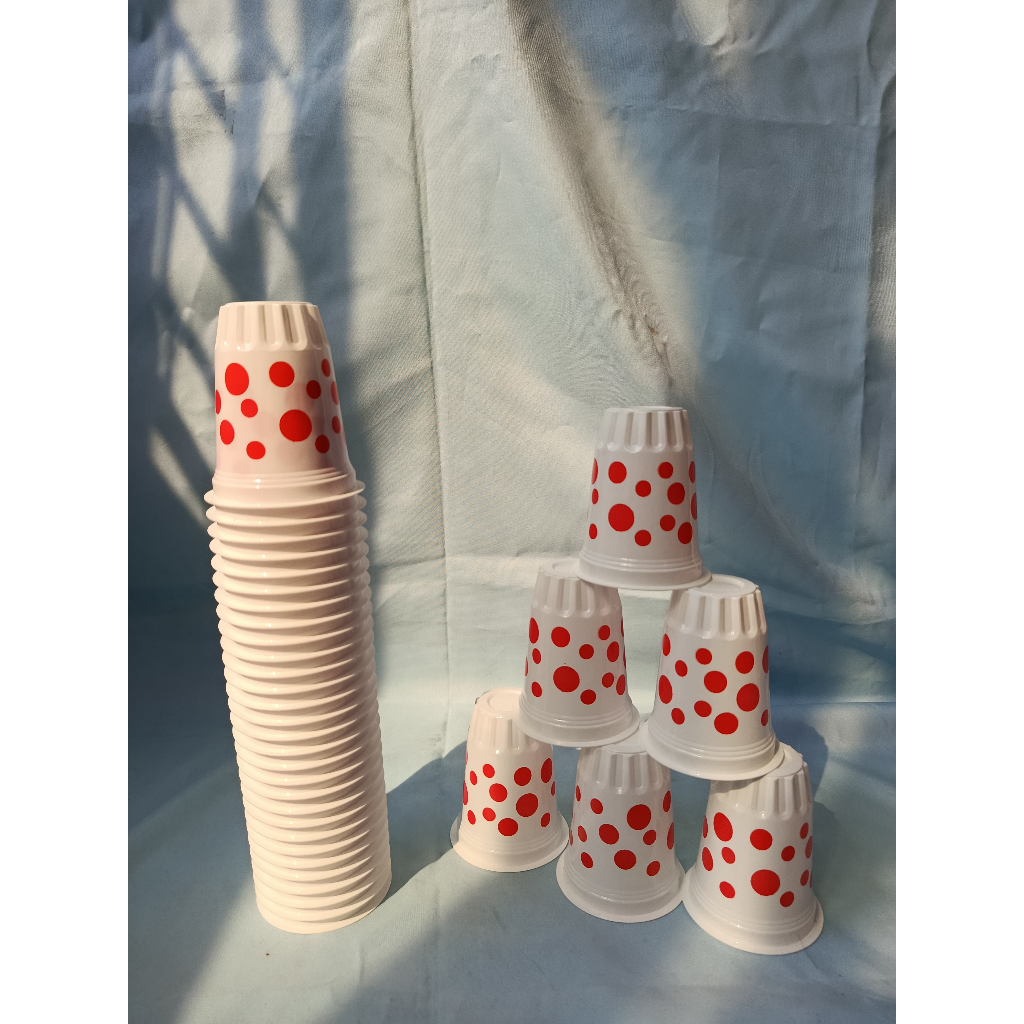 GELAS PLASTIK ES KRIM/GELAS PLASTIK POLKADOT BOLA MERAH/GELAS PLASTIK ES DURIAN DLL MEREK STARINDO I