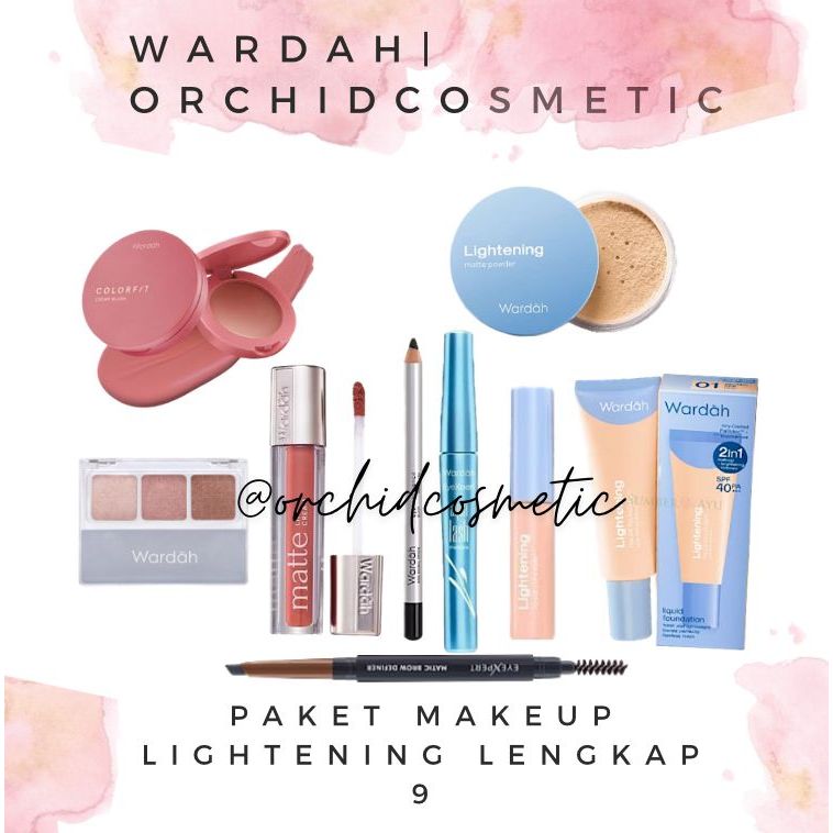 Wardah Paket Makeup Lightening Lengkap 9 / Paket Seserahan Wardah