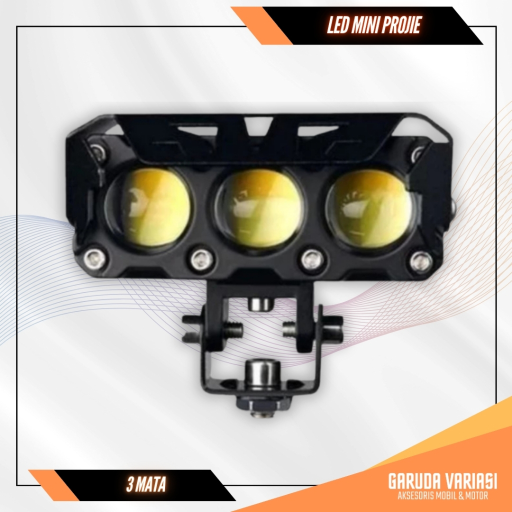 Lampu Tembak Sorot Laser Lamp LED Mini Projie 3 Mata Lampu Sorot