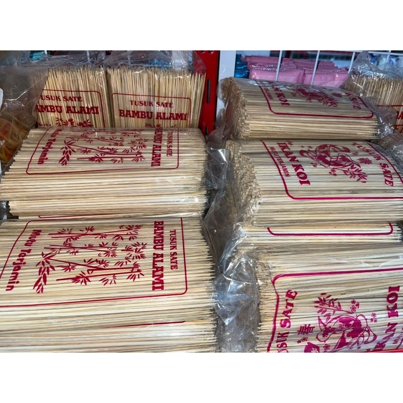 tusuk sate bambu alami 345gr