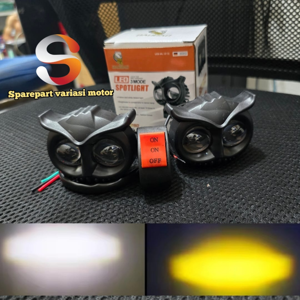 lampu tembak  motor super terang universal motor lampu tembak led owl 2 ata super terang