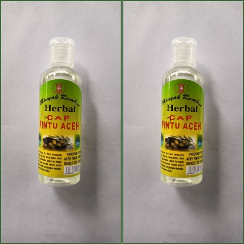2 PCS (Warna Putih) Minyak Rambut Herbal PINTU ACEH 100 ml Original & Asli