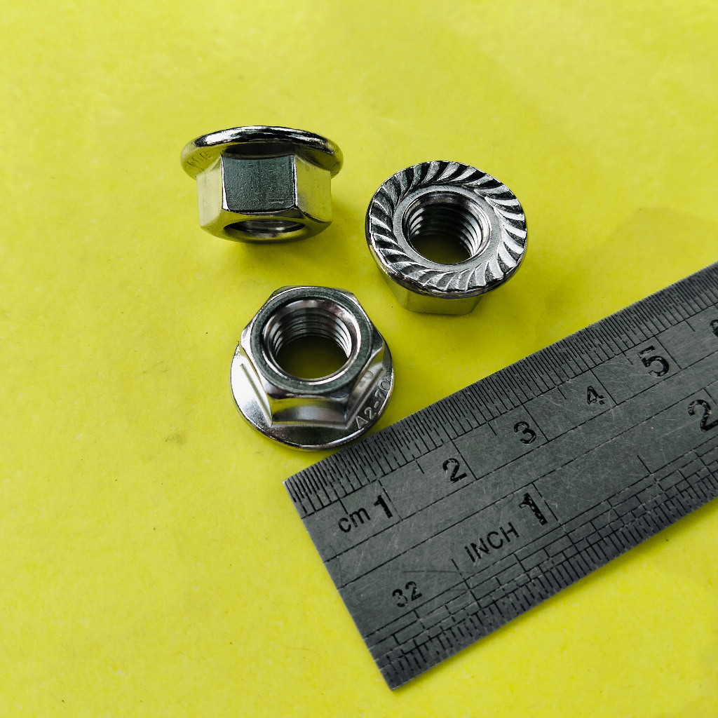 MUR TOPI STAINLESS M10 SUS 304 / MUR FLANGE M10 STAINLESS STEEL / MUR FLANGE SS M10 SS304 ANTI KARAT
