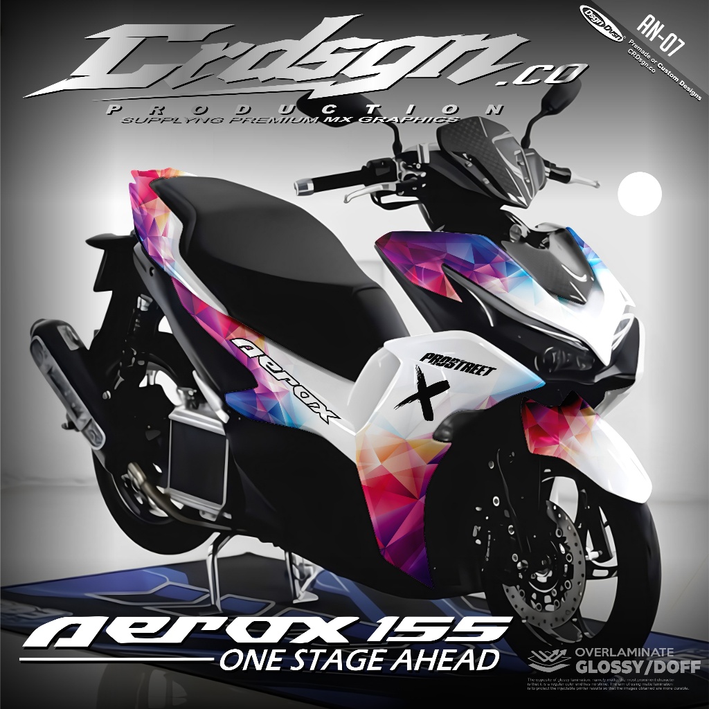Decal Sticker Variasi Fullbody All New Aerox 155 Connected - Dekal Stiker Aerox New RAINBOW DESAIN X