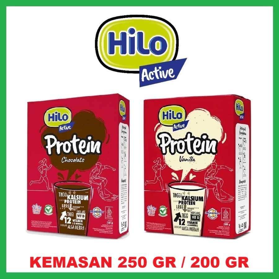 

Hilo Active Protein Susu Kalsium & Protein Rasa Chocolate 250 Gr / Vanilla 200 Gr