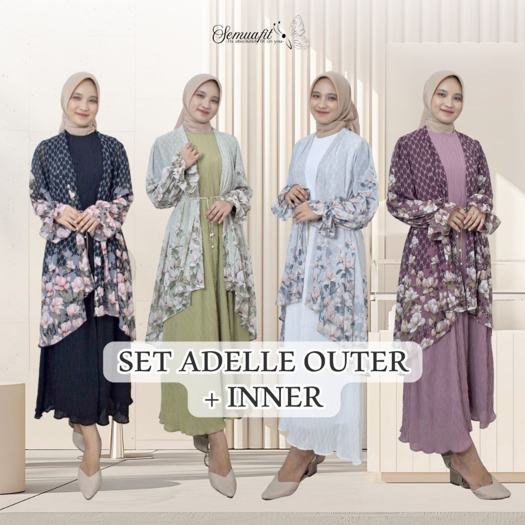 ADELLE - DRESS  CERUTI PREMIUM GRATIS IKAT PINGGANG INNER + OUTER LEPAS PASANG