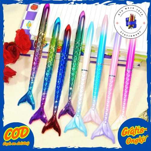 

Pulpen Gel Mermaid Tinta Hitam Fullbody Super CUTE Lucu Ready 2 Variant Model Best Seller Favorit Anak Kekinian / Pen gel Ekor Duyung Warna-Warni Cantik Kualitas Terbaik Stationary Fancy Unik Harga TERMURAH Bisa Grosir dan COD
