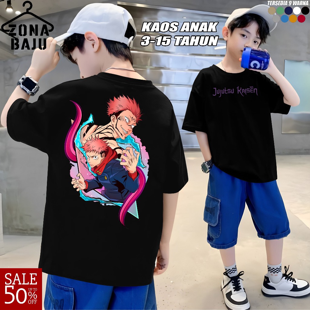 Kaos ANAK YUTA OKKOTSU JUJUTSU KAISEN ITADORI SUKUNA BAJU JEPANG ANIME MANGA/BAJU KAOS JUJUTSU KAISE