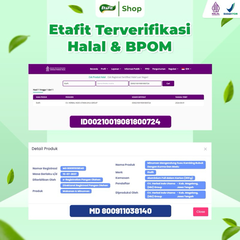 

RB Etafit Susu Kambing Obat Sesak Nafas Asma Paru Paru Tbc Bronkitis