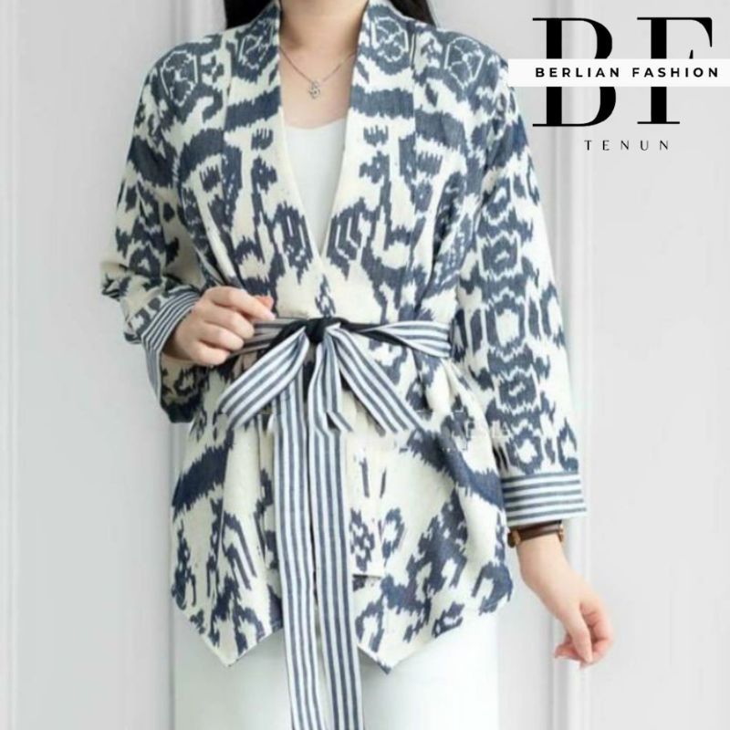Atasan Blezer Tenun Wanita Outher Tenun Socket Sumba Jepara NTT Atasan Bawahan Rok Wanta Kekinian