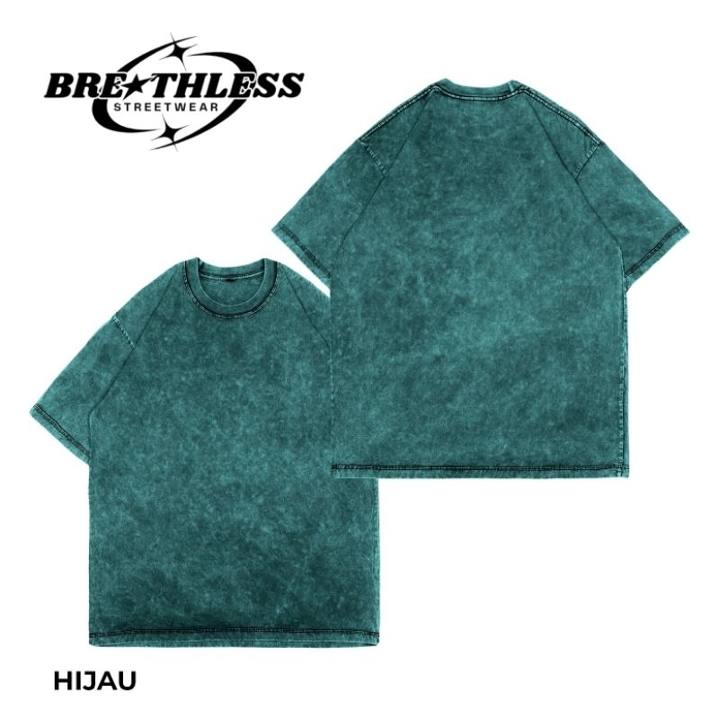 BREATHLESS T-Shirt Over Size Washed 24s PolosUnisex (Pria dan Wanita)