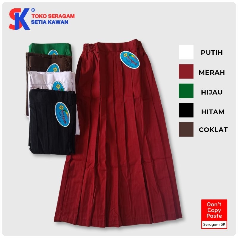 Rok Rempel Panjang SD SDIT / Rok SD SDIT Panjang Rempel / Bawahan Seragam SD SDIT Panjang Rempel