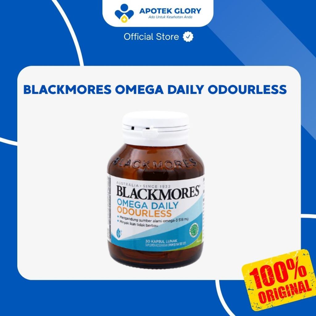 BLACKMORES OMEGA DAILY ODOURLESS ISI 30 KAPSUL SUPLEMEN KESEHATAN MINYAK IKAN OMEGA 3