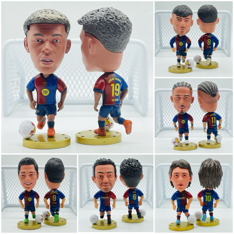 Figure Miniatur Pemain Sepak Bola Raphinha Pedri Messi Lewandowski Suarez Valdes Gundogan Puyol Rona