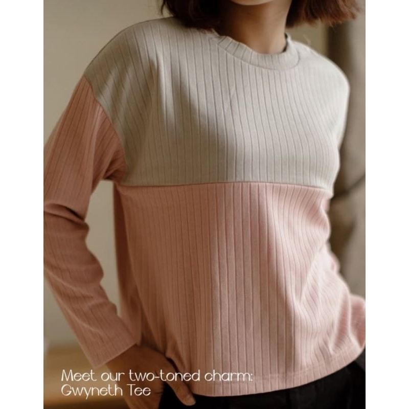 Knit wanita crop twotone Brand matahari 3H