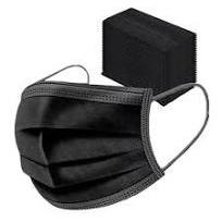 (1 PACK) MASKER MEDIS HITAM HIJAB DAN NON HIJAB 3 PLY