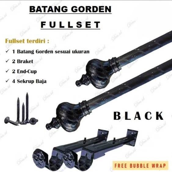 BATANG ROLLET TIANG GAGANG GORDEN HORDENG BESI MINIMALIS JENDELA PINTU AESTHETIC