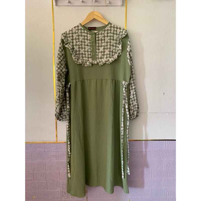 MIDI DRESS BAHAN LINEN LD 110/MIDI DRESS LINEN
