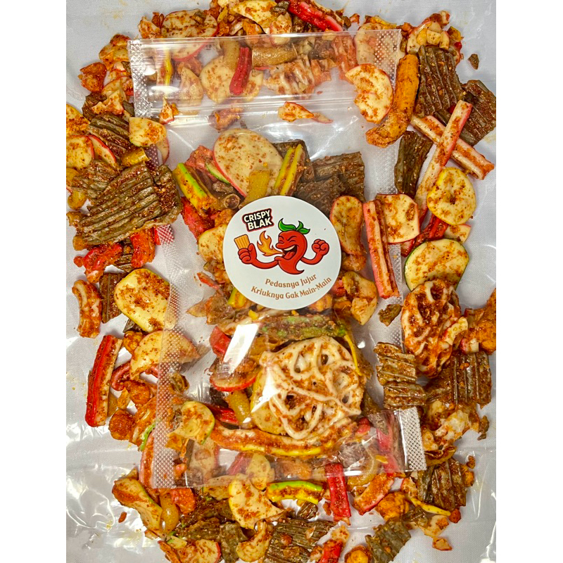 

Cemilan Kripik seblak kering (Crispyblak)