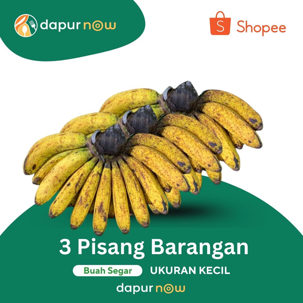 

PISANG BARANGAN 3 SISIR UKURAN KECIL - BUAH SEGAR DAPURNOW