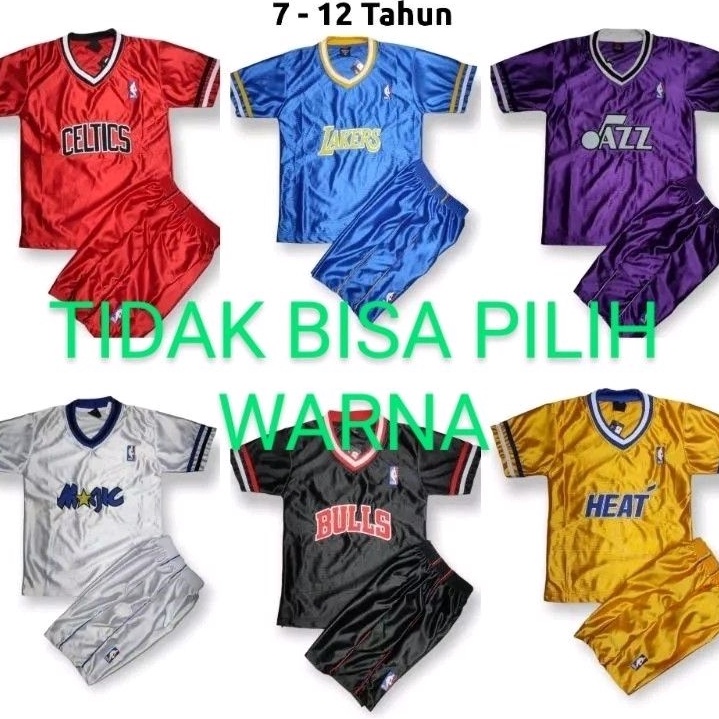KODE Y2V setelan basket anak model lengan jersey olahraga anak laki perempuan